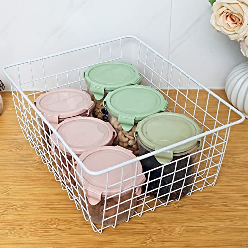 14" Upright Freezer Storage Baskets (White / 14"-2Pack)