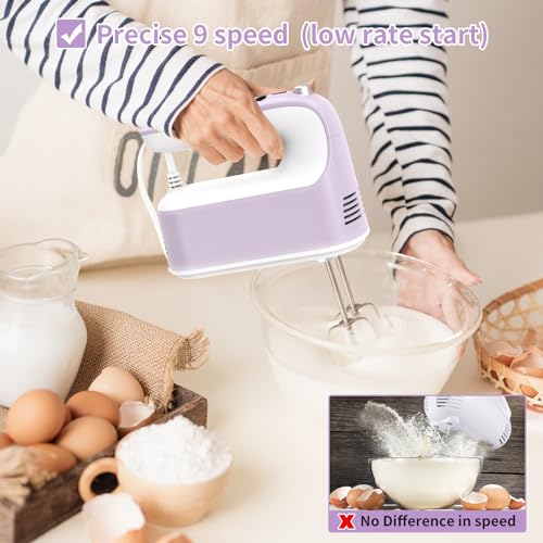 9 Speed Digital Hand Mixer Electric (Lilac Purple)