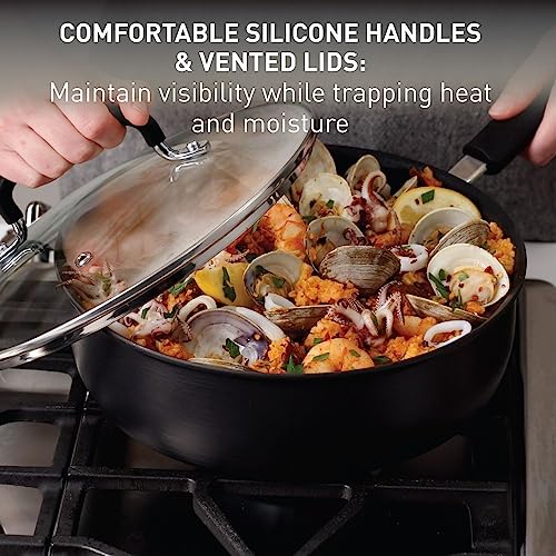 Ultimate Hard Anodized Non Stick Jumbo Cooker With Lid & Helper Handle 5 Quart (5-Quart Jumbo Cooker)
