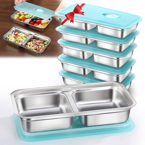6 Pack Stainless Steel Snack Containers Reusable (4 Count)