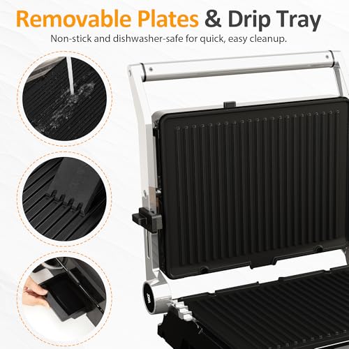 Indoor Grill & Griddle with Preset Menu (Black)