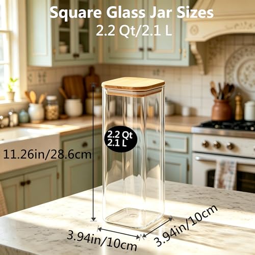 2.2Qt Square Glass Jars