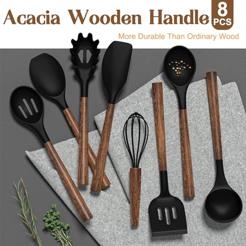 Silicone Cooking Utensil Set (Black)