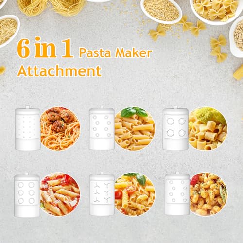 Pasta Maker Attachment for Kitchenaid Stand Mixer with 6 Different Shapes of Pasta Outlet