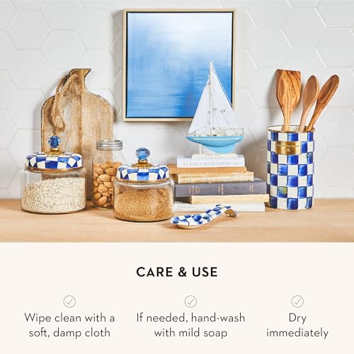 Enamel Utensil Holder (Royal Check)