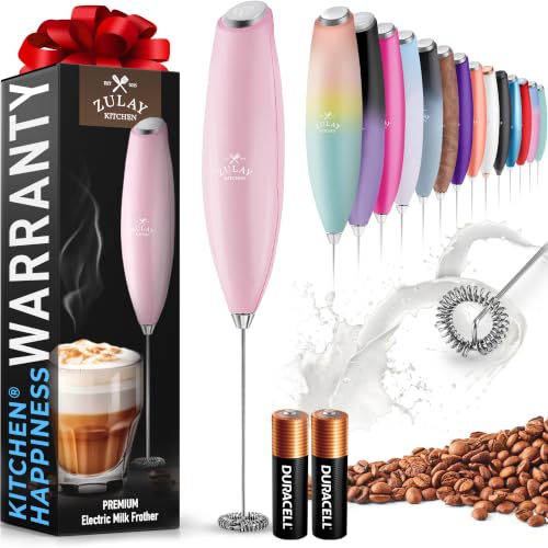 Zulay Powerful Milk Frother for Coffee with Upgraded Titanium Motor (Cotton Candy / OG Frother)