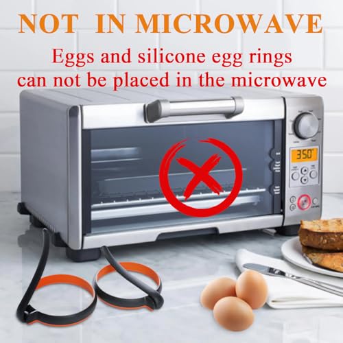 4 Pack Silicone Egg Rings for Frying Egg (4Pcs Round / Black)
