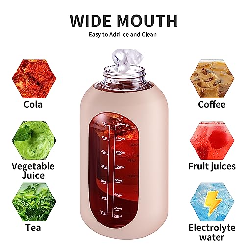 32 oz Glass Water Bottle with Straw (Smog Blue / 32 Ounces)