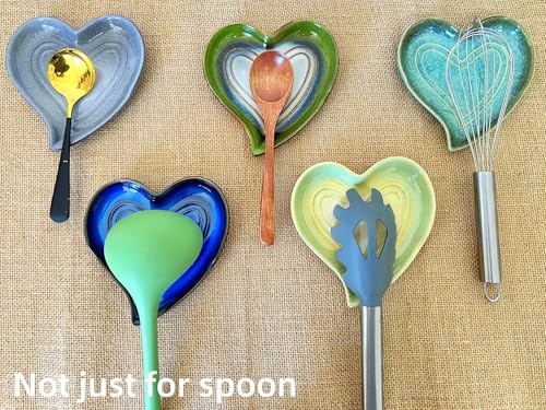 Ceramic Spoon Rest for Stove Top (Retro Grass Green)