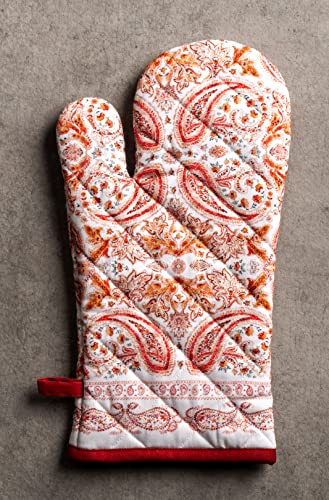 100% Cotton Oven Mitt & Pot Holder Set (055 - Orient / 7.5" x 13" & 8" x 8" (Oven Mitt & Pot Holder))