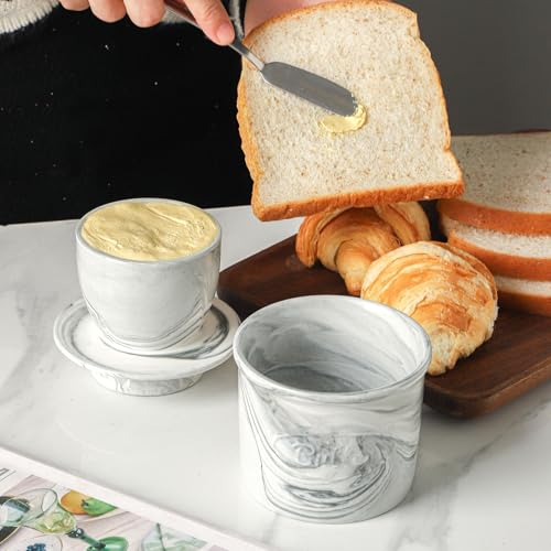 Ceramic Butter Crock (Gray / Large)