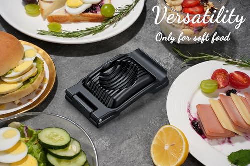 Egg Slicer for Hard Boiled Eggs & Strawberry Soft Foods (Black)
