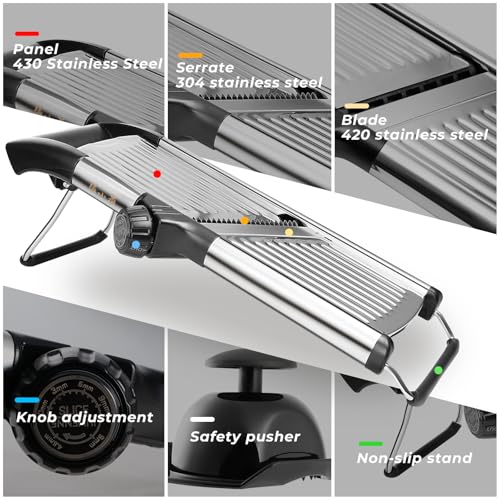 5‑in‑1 Adjustable Mandoline Slicer (Silver)
