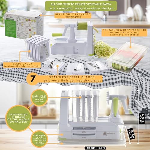 7 Blade Vegetable Spiralizer (White ( 7 Blades ))