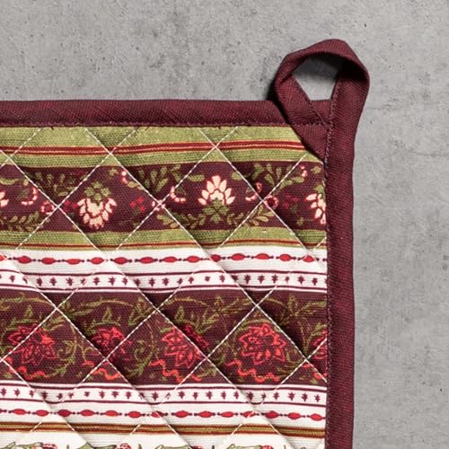 Pot Holders 100% Cotton Potholders (051 - Reveillon Au Jardin / 8" x 8" (Pot Holder Pack of 1))