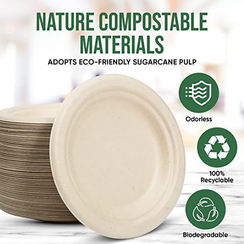 6 inch Paper Plate 100 Pack Small Disposable (Brown / 6 IN)