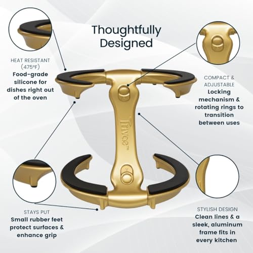 Pot Lid Holder While Cooking (Golden Goddess)