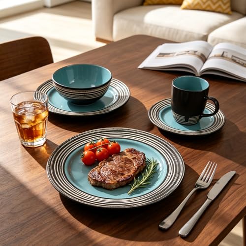 16 Piece Dinnerware Set (Tiffany Blue / Service for 4 - 16pc Set)