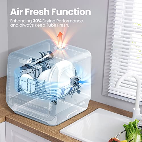 Portable Dishwasher Countertop with 5L Built (White)