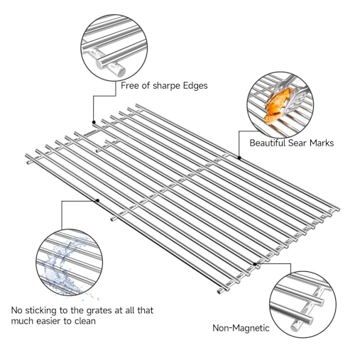 17.5’’ x 20.4'' Stainless Steel Grill Grates for Weber Spirit (17.5''D x 20.5''W)
