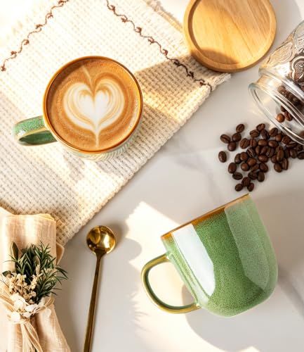 Ceramic Coffee Mugs Set of 6 (Sage Meadow Green / set of 6)