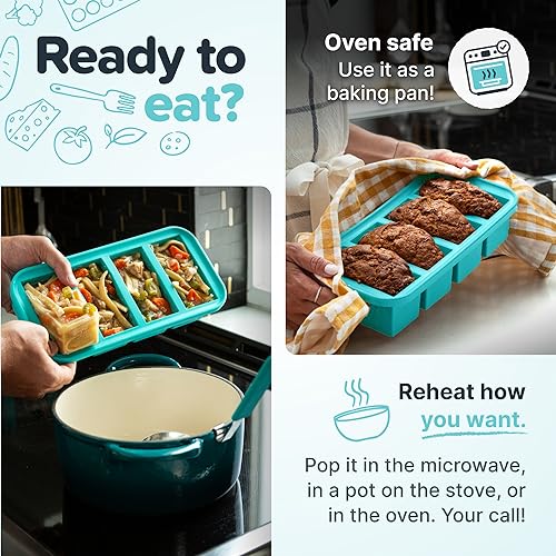 1 Cup Silicone Freezer Molds with Lids (Aqua / 2-Pack)