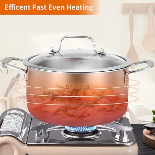 Tri ply Stainless Steel 5 Quart Heavy Duty Induction Stock Pot (Silver / 5 Quarts)