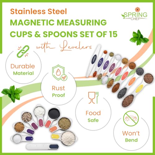 Magnetic Measuring Cups & Spoons Set of 15 (Mountain Sunrise)