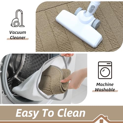 30x18 Inch Kitchen Rugs Non Slip Washable Kitchen Sink Rug (1'6" x 2'6" (Semicircular) / Beige)