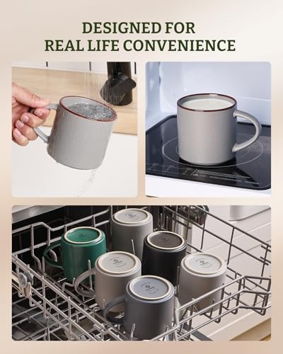 Coffee Mugs Set of 4 (Dark Gray / 4pcs)