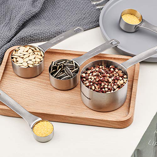 Measuring Cups Set (A: 8cups+9spoons / Siliver)