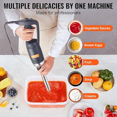 Commercial Immersion Blender Constant Speed Heavy Duty Immersion Blender 350W Commercial Hand Mixer 304 Stainless Steel Hand Blender Commercial with 19.7" Removable Shaft for Kitchen Mixing (350W / 350W 20inch)