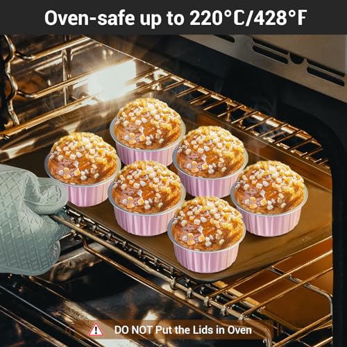 Disposable Foil Ramekins with Lids (Pink / 30pcs)