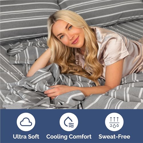 King Size 4 Piece Sheet Set (41 - Grey Stripes 3 / King)