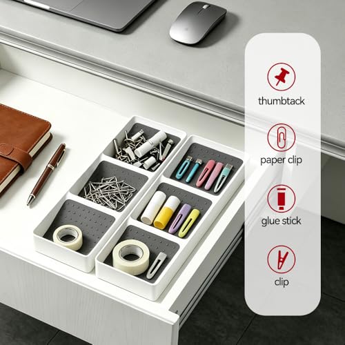 Small spice drawer organizer insert (White / 4 Pack)