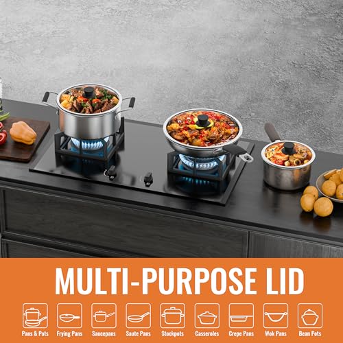 Tempered Glass Lids for Pots and Pans (Wide Rim / 10.5 Inch)