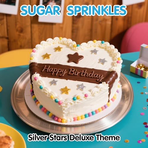 Edible Star Sprinkles (Silver Star)