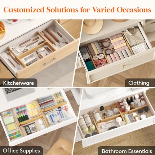2.4" Kitchen Drawer Dividers (2.4"H, 13-16.5"L)