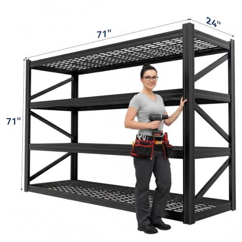 4 Tier Heavy Duty Garage Shelving (4T 70.8" W x 24" D x 70.8" H)