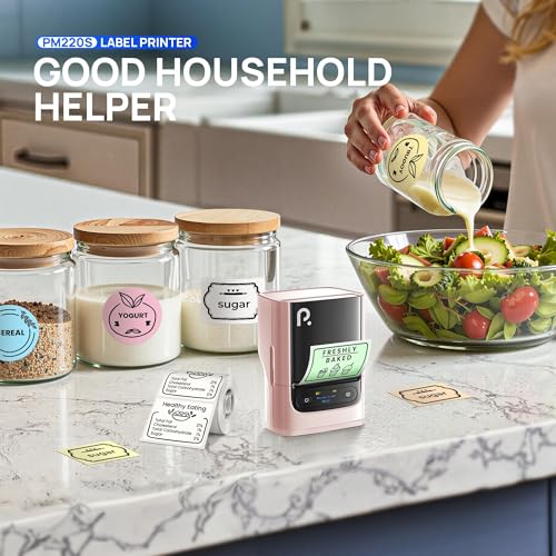 PM220S Label Maker Machine with Tape (Pink)