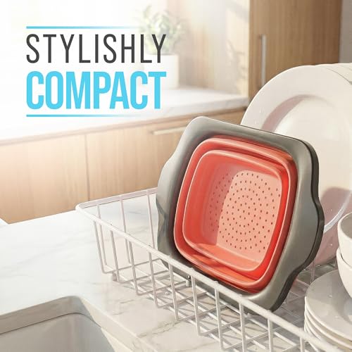 Coral XL Collapsible Silicone Over Sink Colander