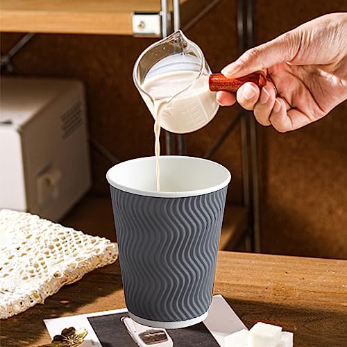 150 Pack 8 oz Coffee Cups Disposable Insulated Paper Cup Gray (Gray / 8 oz-150)