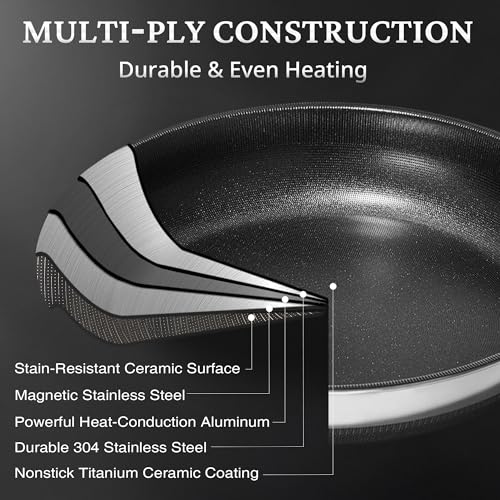 12" Titanium Ceramic Nonstick Frying Pan (12" W/Lid)