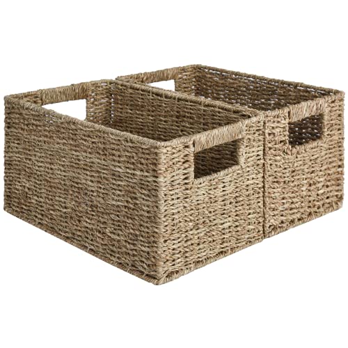 Wicker Baskets for Storage (Natural (Seagrass) / 2x 13"L x 8¼"W x 7"H)