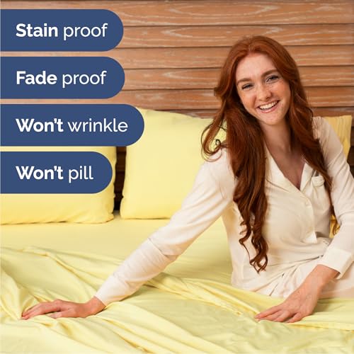 Cal King Size 4 Piece Sheet Set (29 - Yellow / California King)