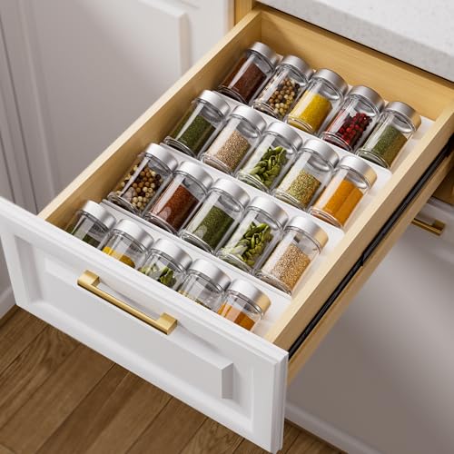 White Acrylic Spice Drawer Organizer (White / 4 Pack)