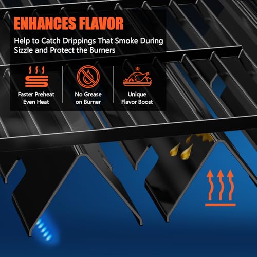 Grill Parts Replacement 7638 Grates 7636 Flavorizer Bars for Weber Spirit 300 & Gs4 II 300 Series Grills (D3 7638+7736)