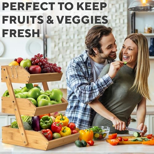 Bamboo 3 Tier Fruit Basket