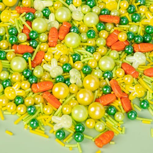 Edible Yellow Green Sprinkles for Cake Decorating (Rabbit)