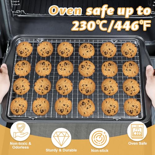 Baking Sheet with Cooling Rack (2 PCS Baking Pan Set)